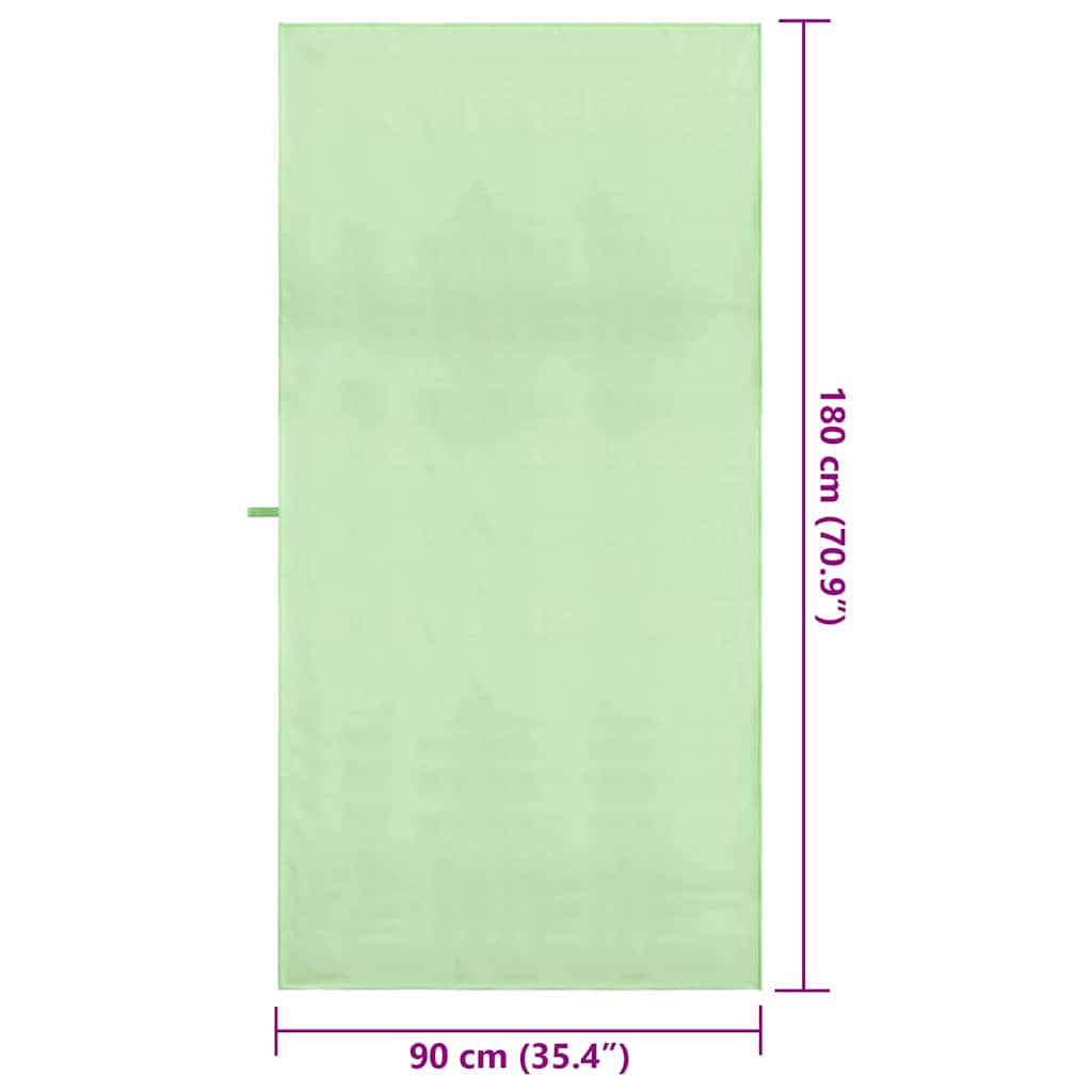 Sportshåndklær 2 pcs grønn 180 x 90 cm Polyester og polyamid