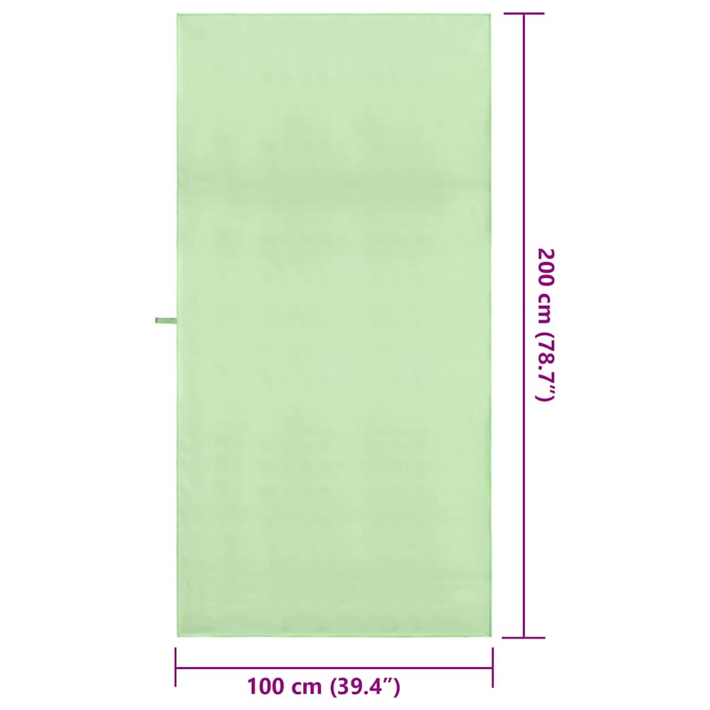 Sportshåndklær 2 pcs grønn 200 x 100 cm Polyester og polyamid