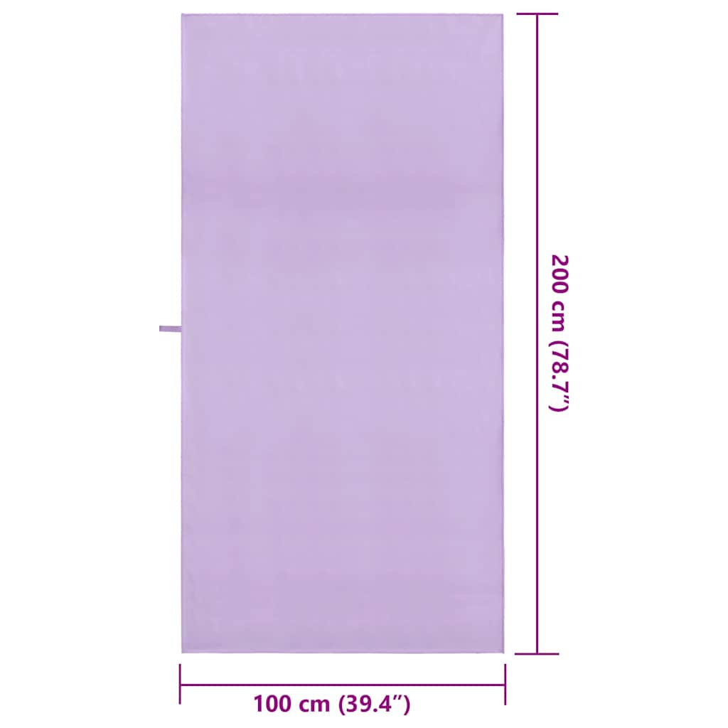 Sportshåndklær 2 pcs Lilla 200 x 100 cm Polyester og polyamid