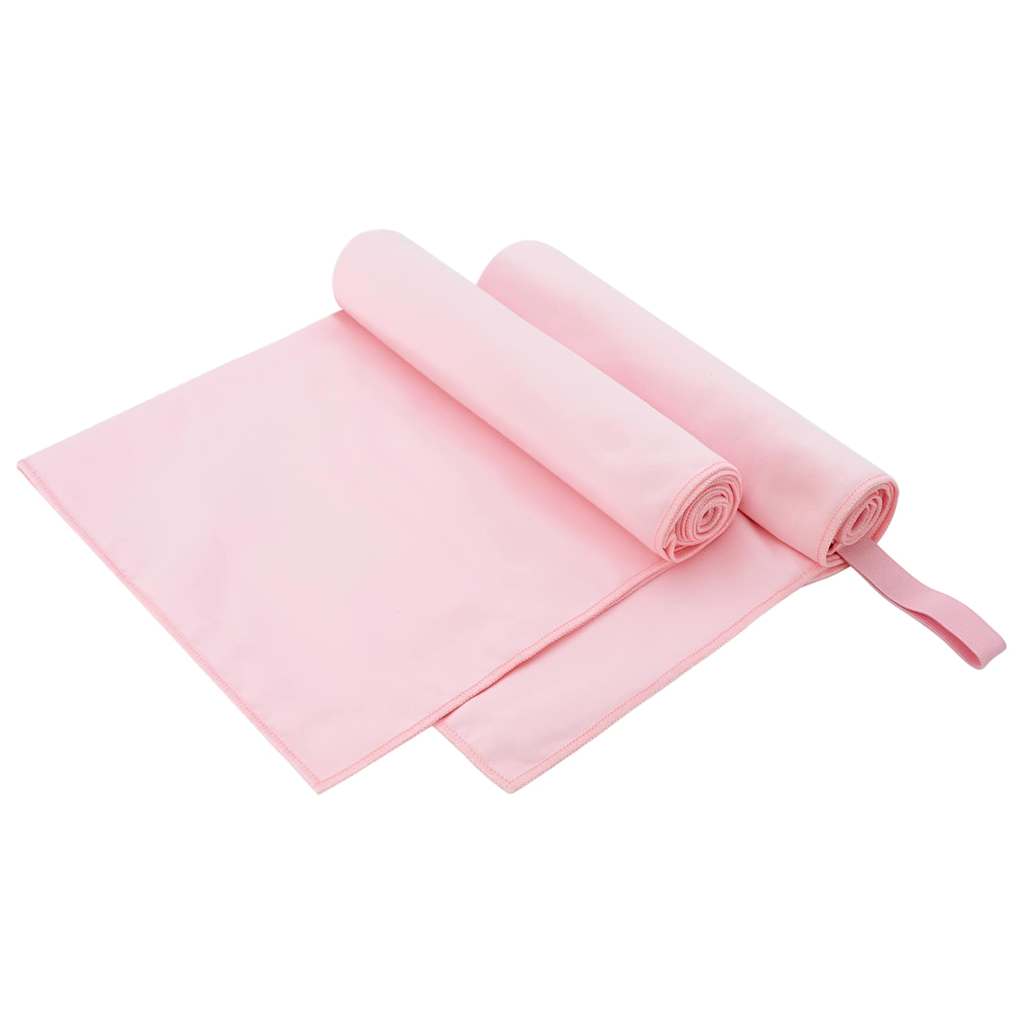Sportshåndklær 2 pcs Rosa 100 x 50 cm Polyester og polyamid