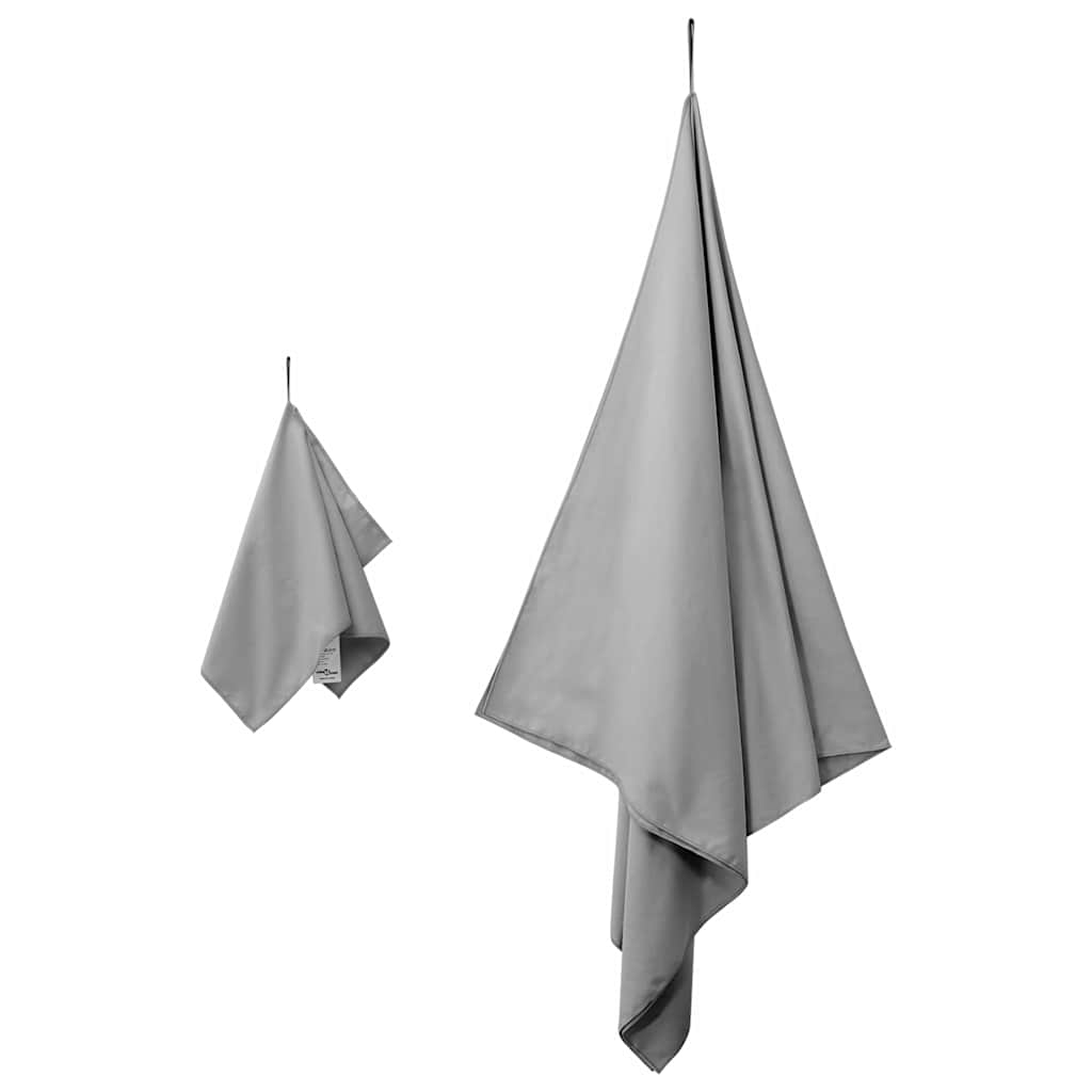 Sports håndklesett 2 pcs Mørke grå stoff