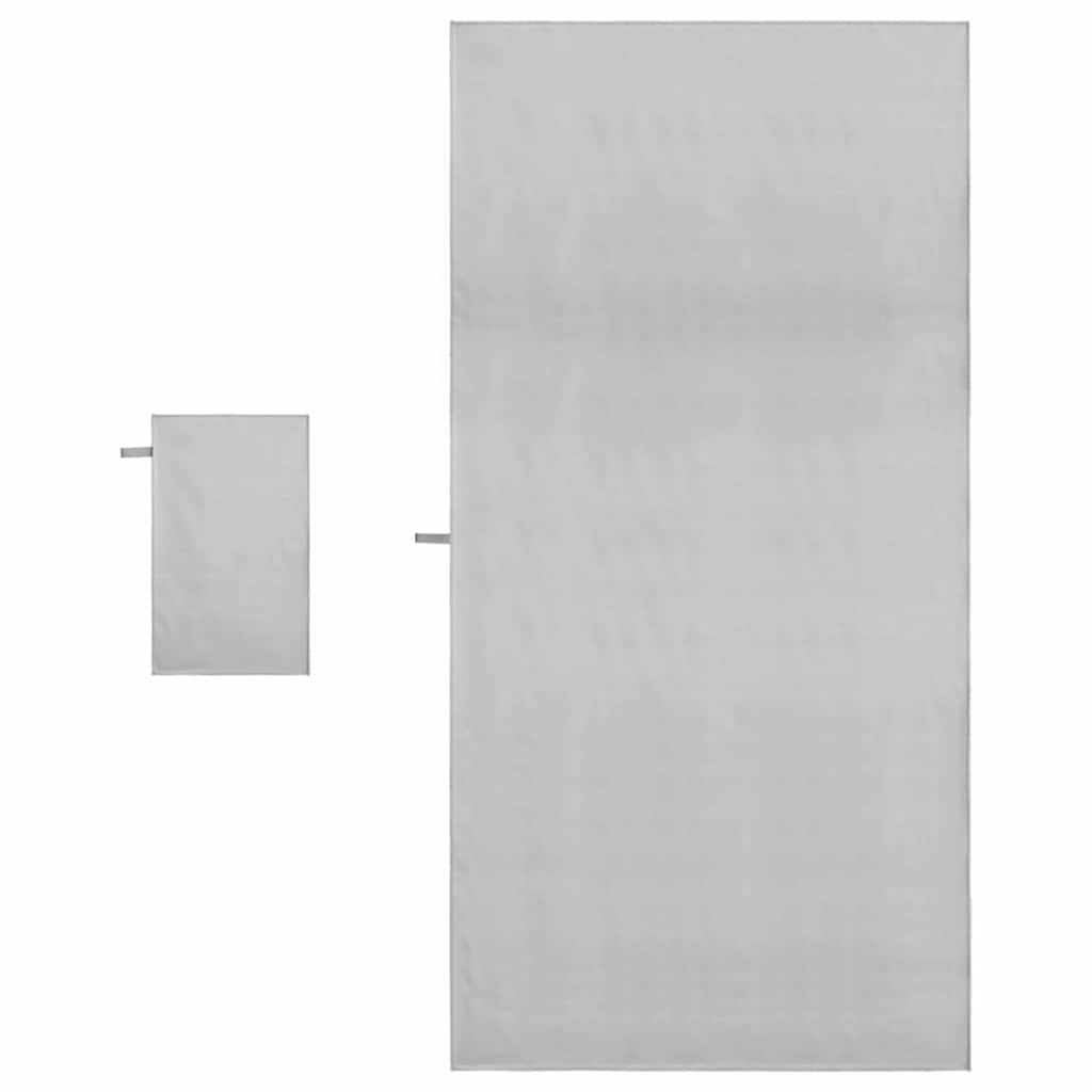 Sports håndklesett 2 pcs Grå stoff