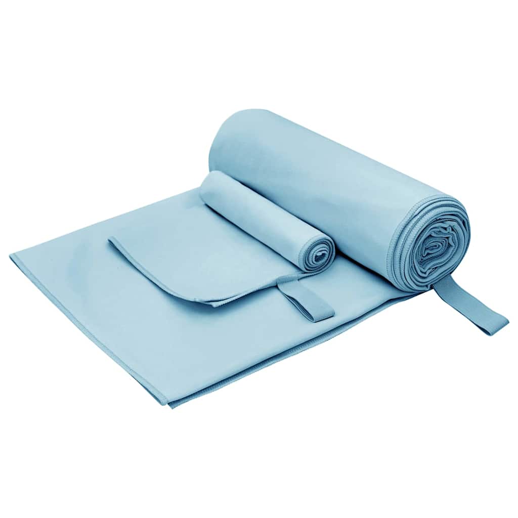 Sports håndklesett 2 pcs Blå stoff