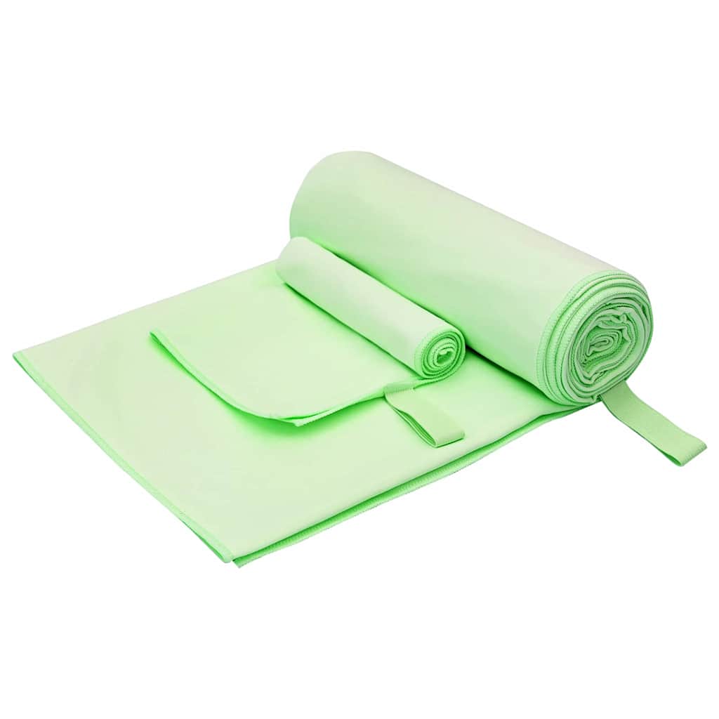 Sports håndklesett 2 pcs grønn stoff