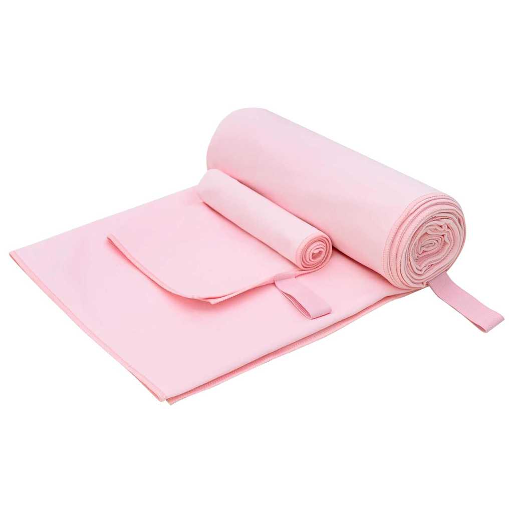 Sports håndklesett 2 pcs Rosa stoff