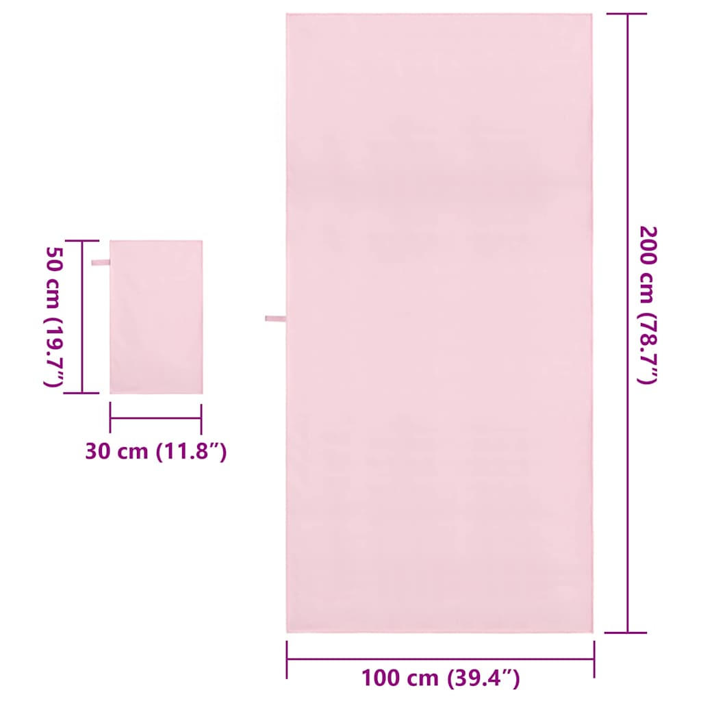 Sports håndklesett 2 pcs Rosa stoff