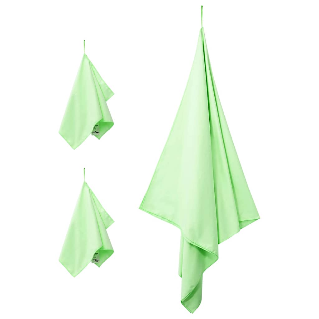 Sports håndklesett 3 pcs grønn Polyester og polyamid