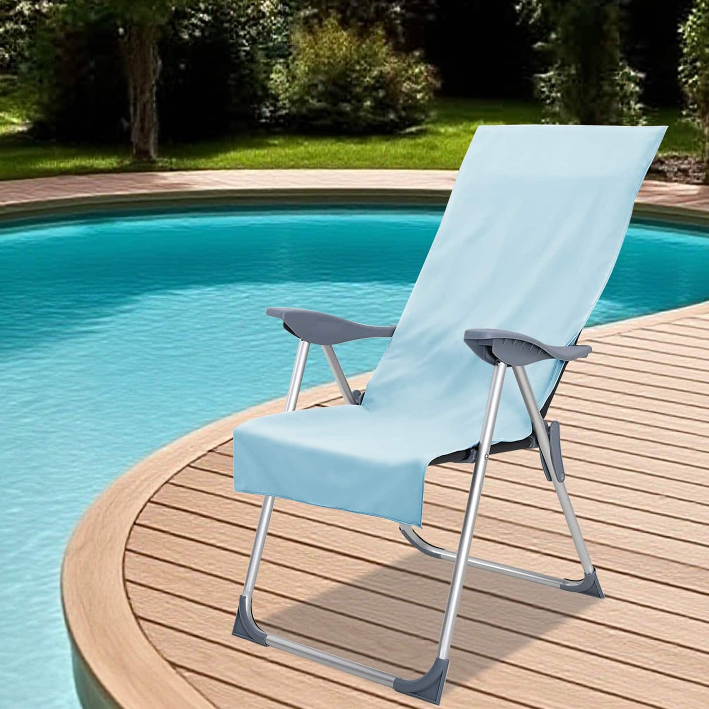 Utendørs Stol Håndklær 2 pcs Blå 130 x 60 cm