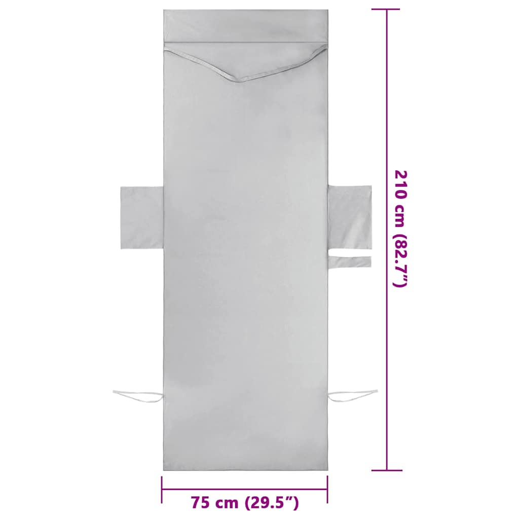 Solsenghåndkler 2 pcs Grå 210 x 75 cm Polyester og polyamid