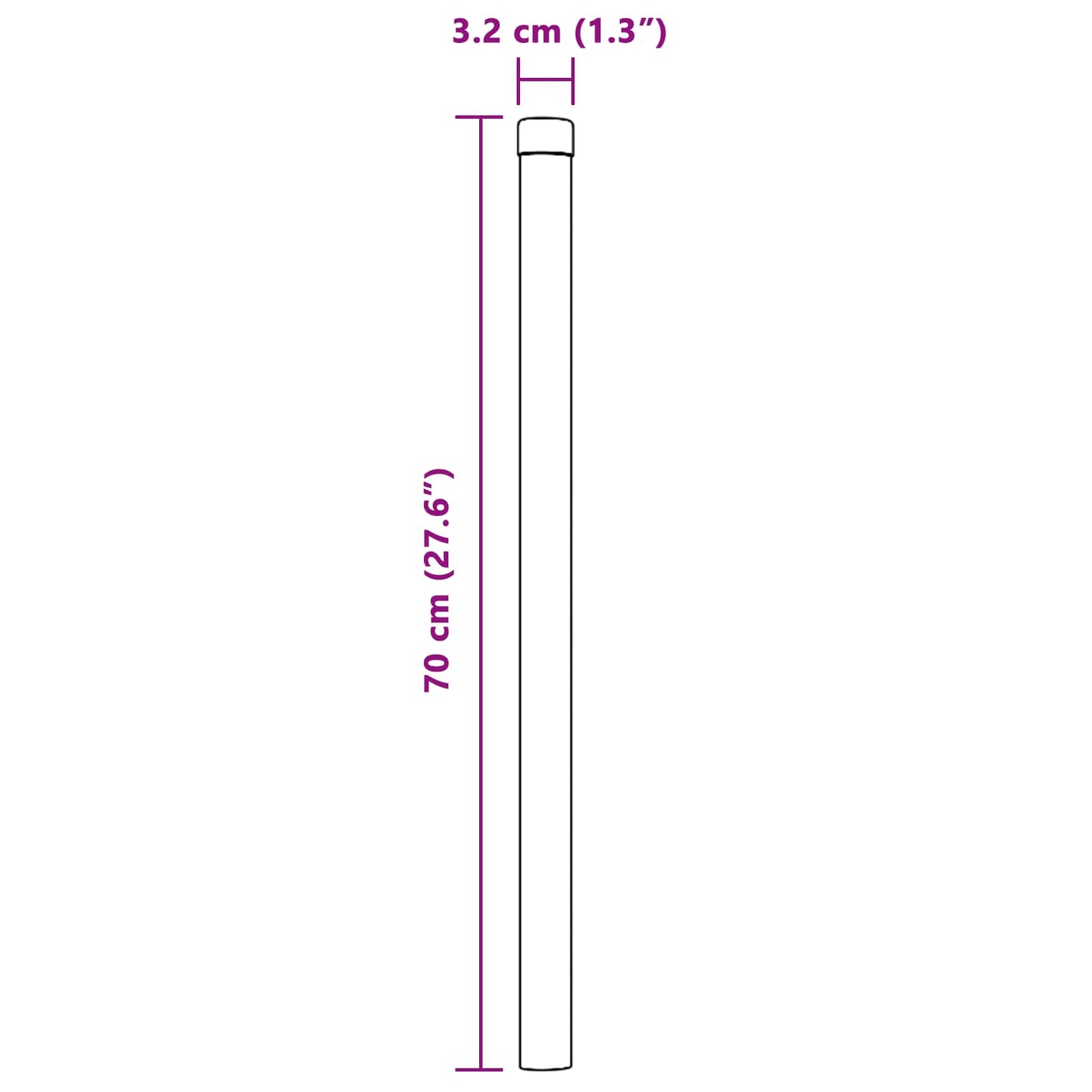 Gjerdepåle 2 pcs grønn 70 cm Pulverlakkert stål