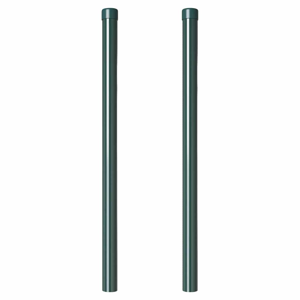 Gjerdepunkter 2 pcs grønn 90 cm Pulverlakkert stål