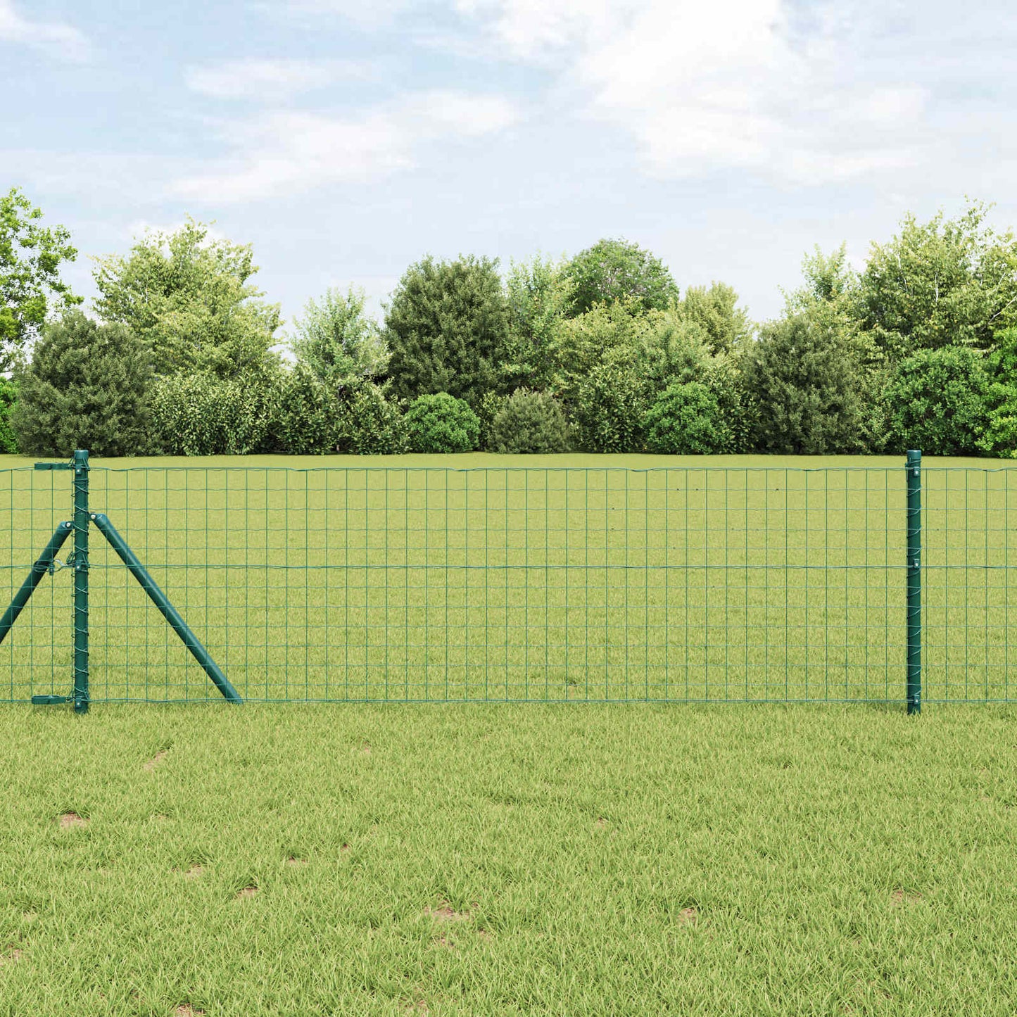 Gjerdepåle 2 pcs grønn 100 cm Pulverlakkert stål