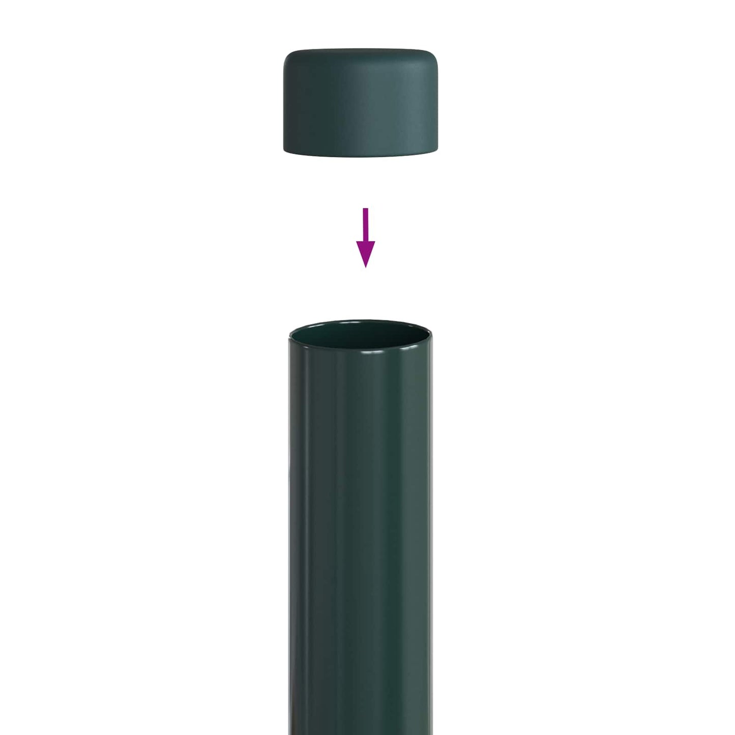 Gjerdepåle 2 pcs grønn 100 cm Pulverlakkert stål