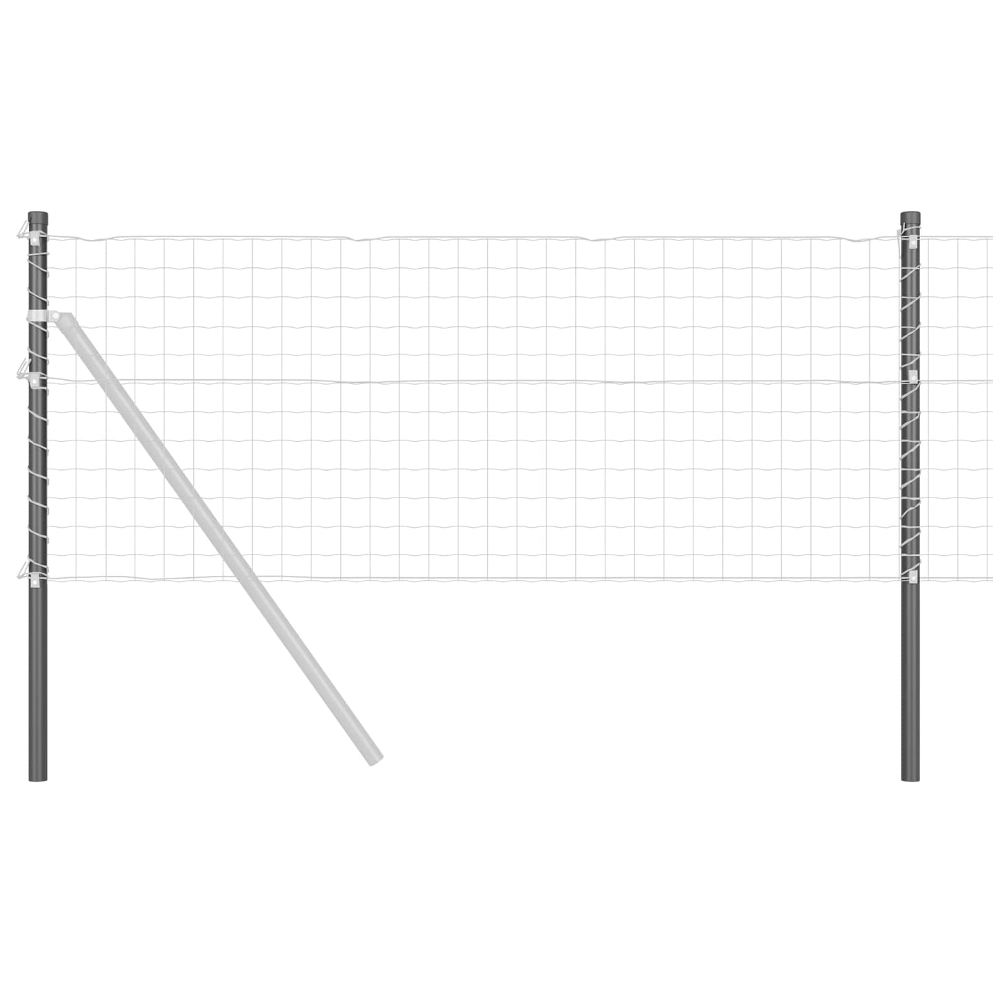 Gjerdepåle 2 pcs Grå 50 cm Pulverlakkert stål