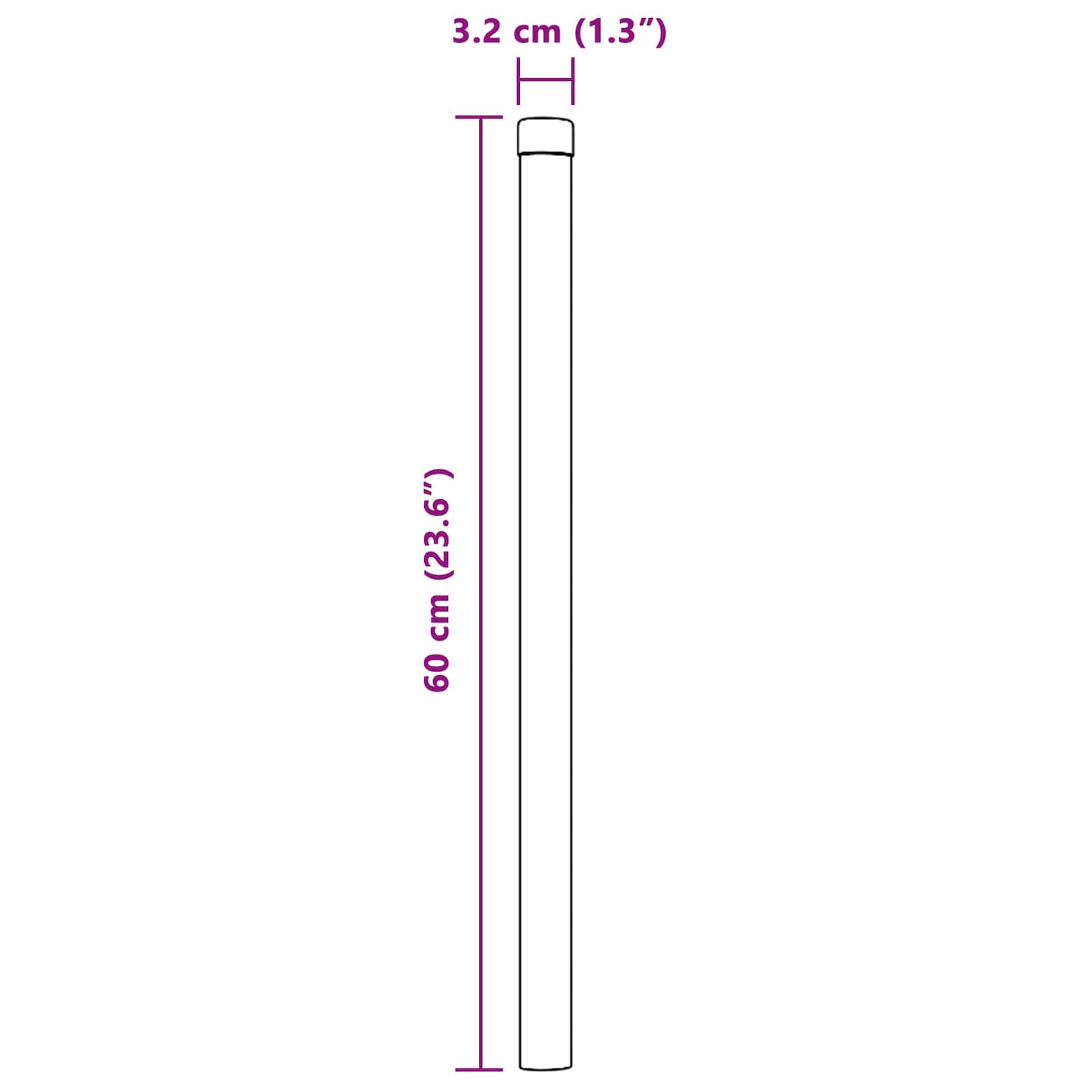 Gjerdepåle 2 pcs Grå 60 cm Pulverlakkert stål