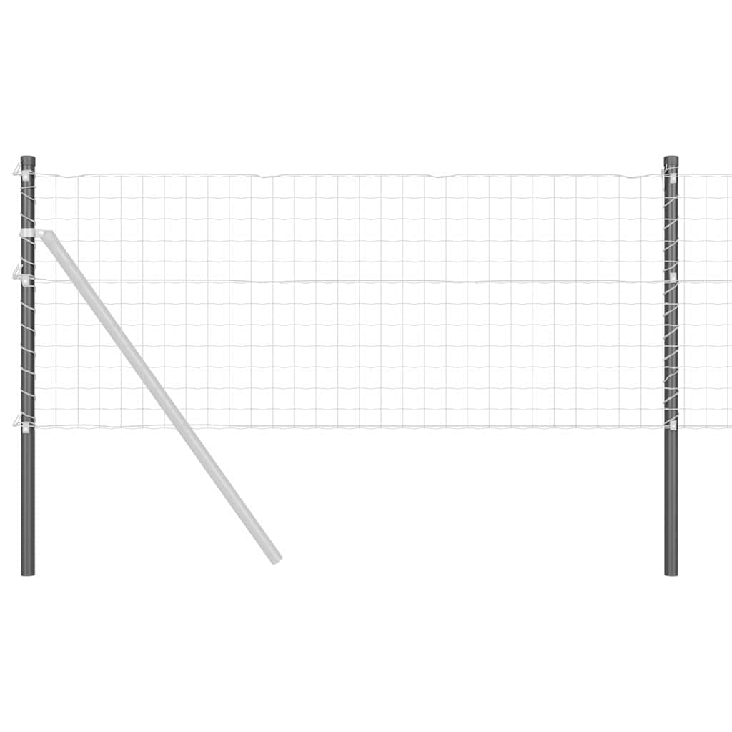 Gjerdepåle 2 pcs Grå 80 cm Pulverlakkert stål