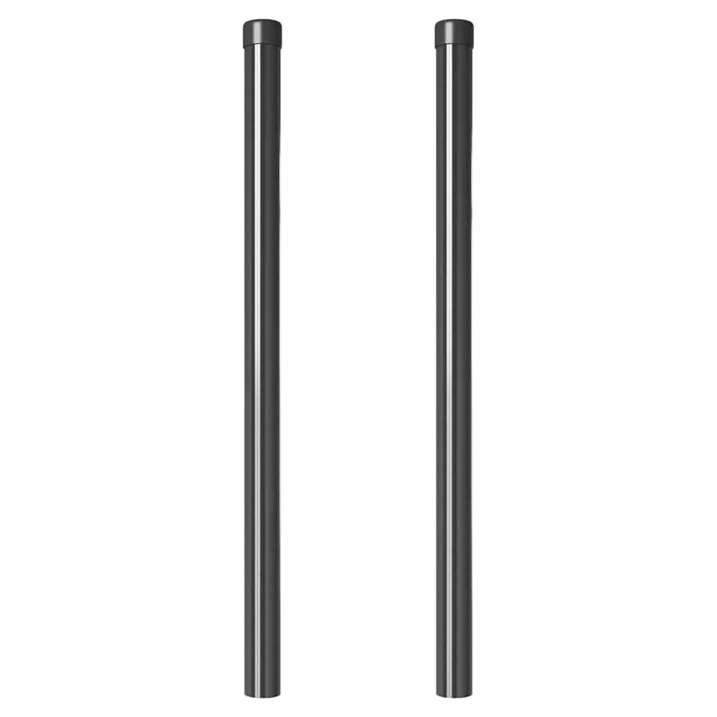 Gjerdepåle 2 pcs Grå 80 cm Pulverlakkert stål