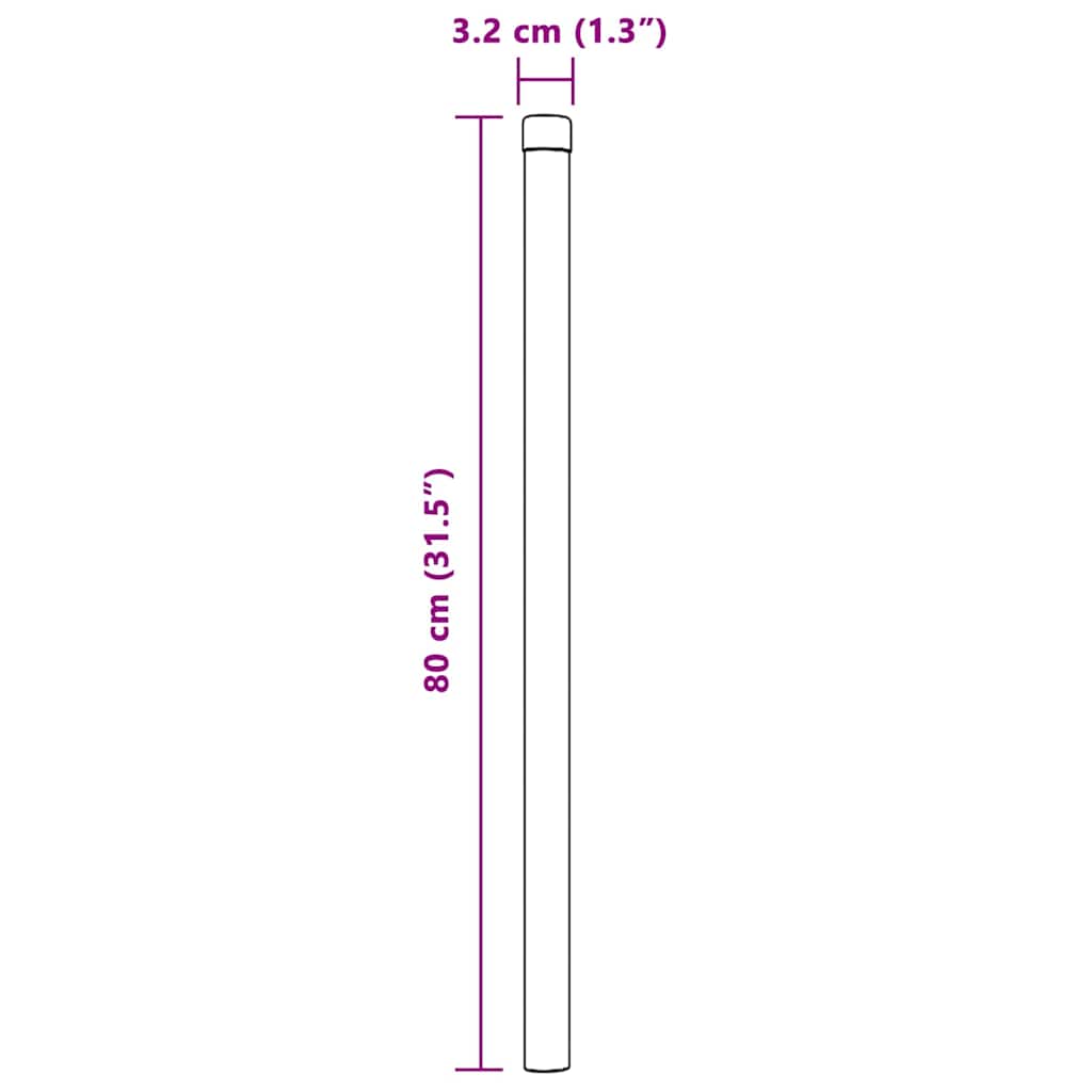 Gjerdepåle 2 pcs Grå 80 cm Pulverlakkert stål