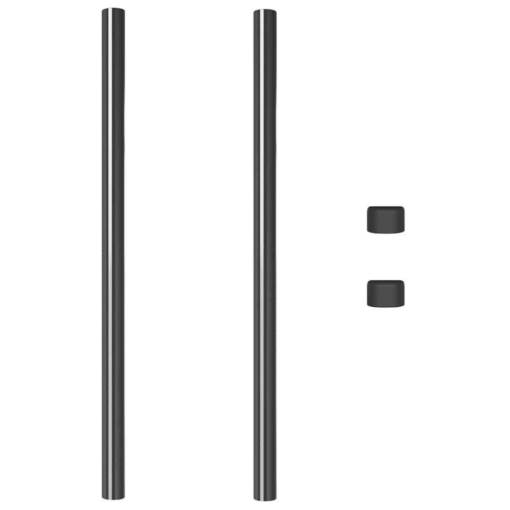 Gjerdepunkter 2 pcs Grå 100 cm Pulverlakkert stål