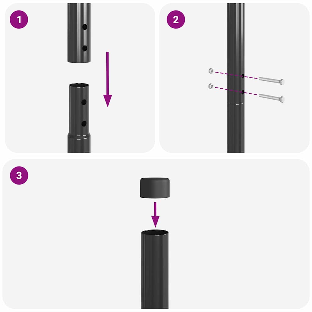 Gjerdepunkter 12 pcs Grå Pulverlakkert stål