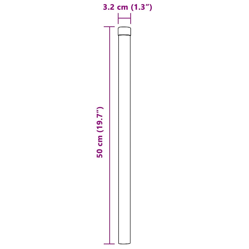 Gjerdepåle 12 pcs sølv 50 cm Pulverlakkert stål