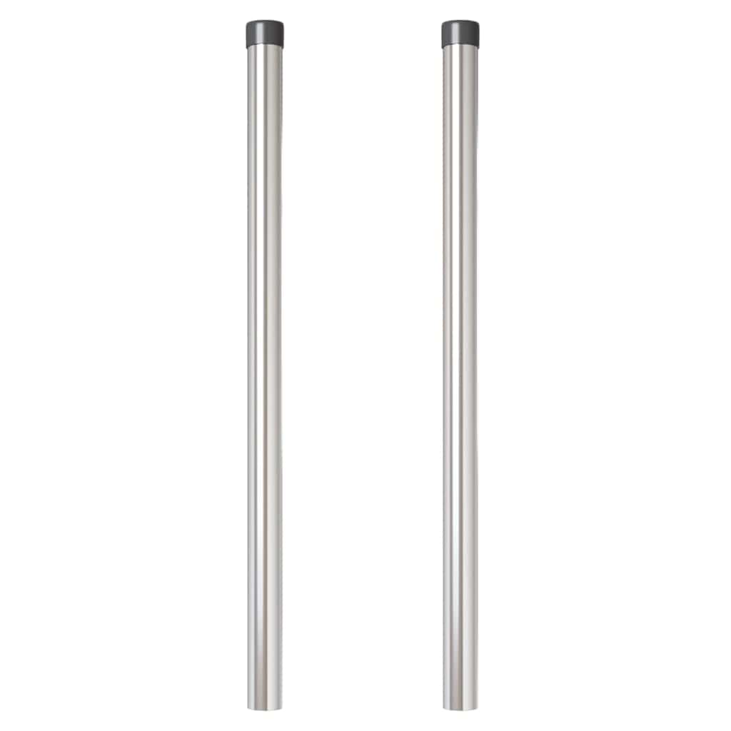 Gjerdepåle 2 pcs sølv 90 cm Pulverlakkert stål