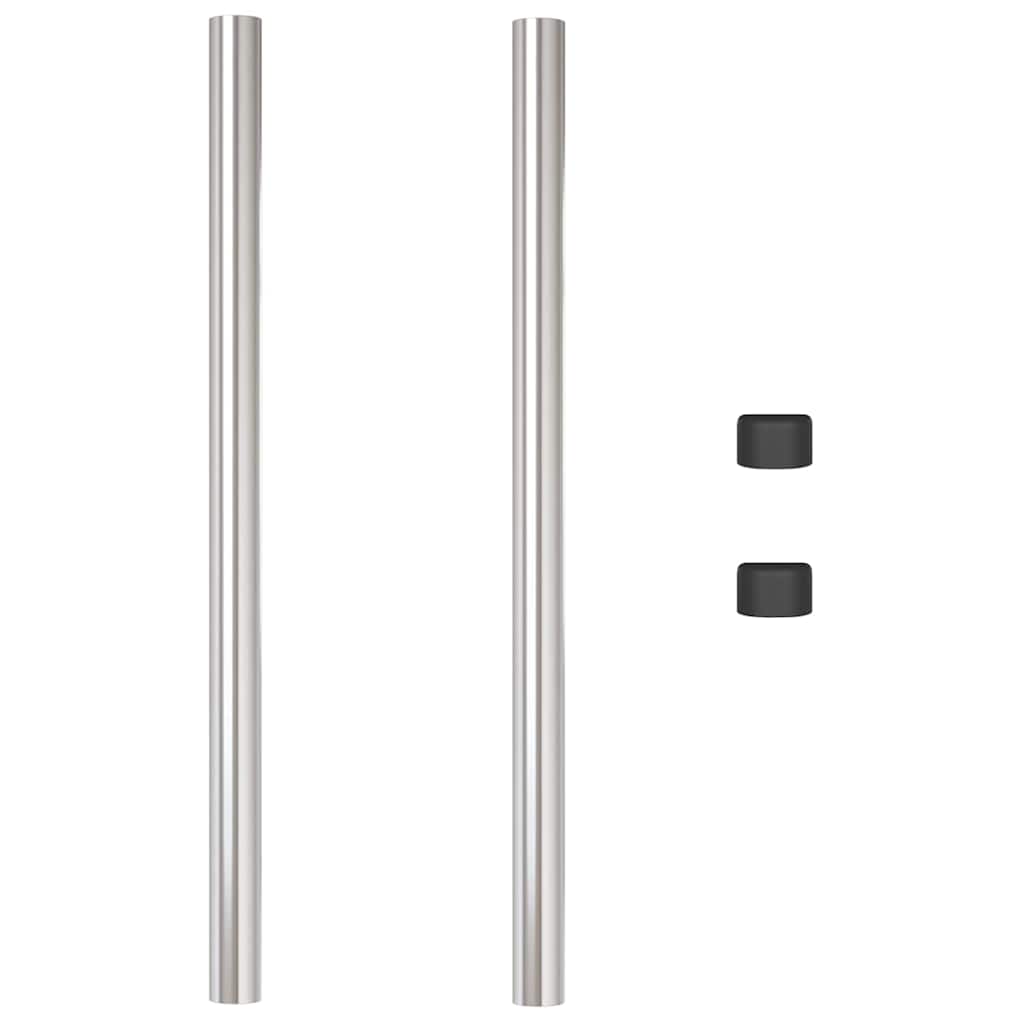 Gjerdepåle 2 pcs sølv 90 cm Pulverlakkert stål