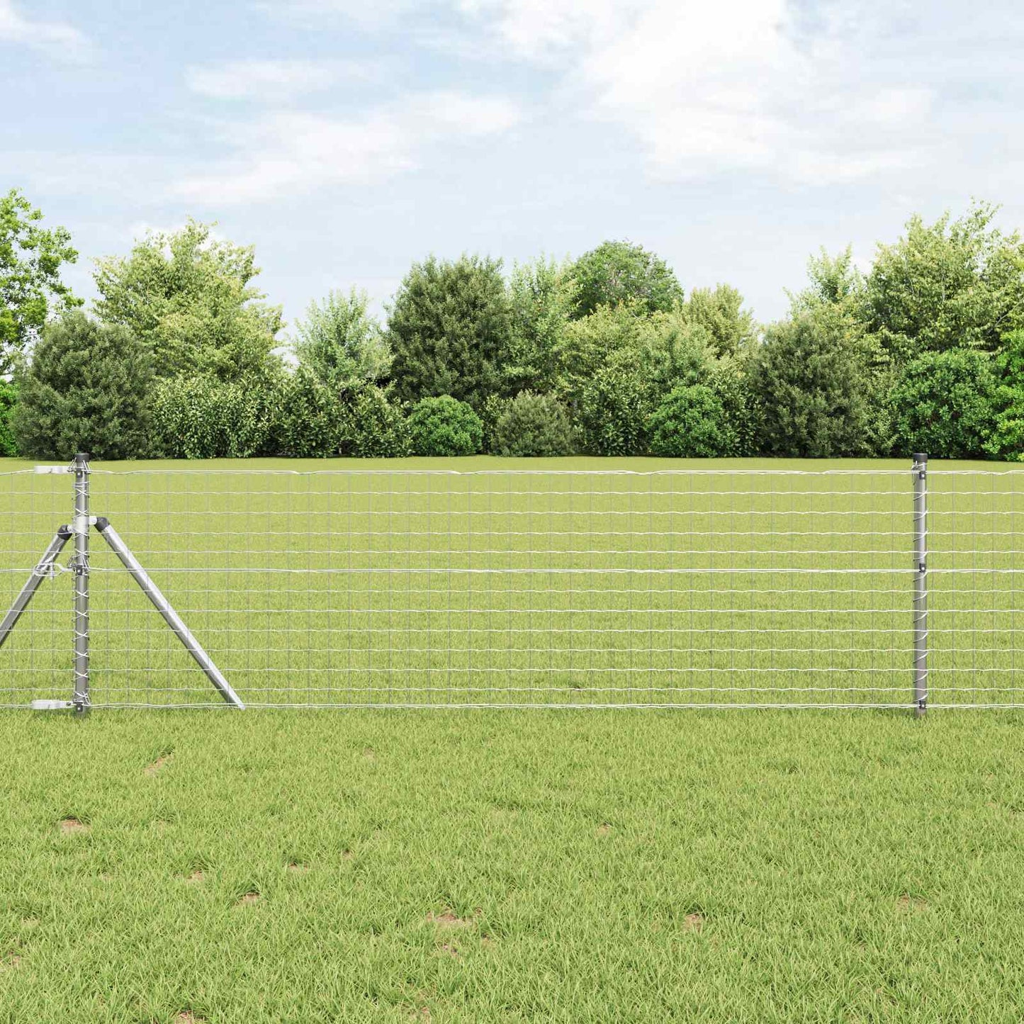 Gjerdepåle 2 pcs sølv 110 cm Pulverlakkert stål