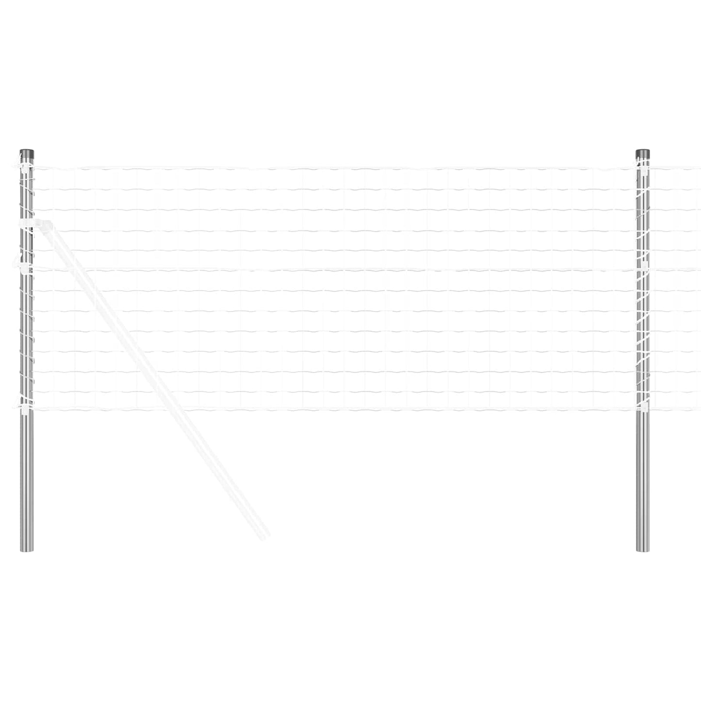 Gjerdepåle 12 pcs sølv 120 cm Pulverlakkert stål