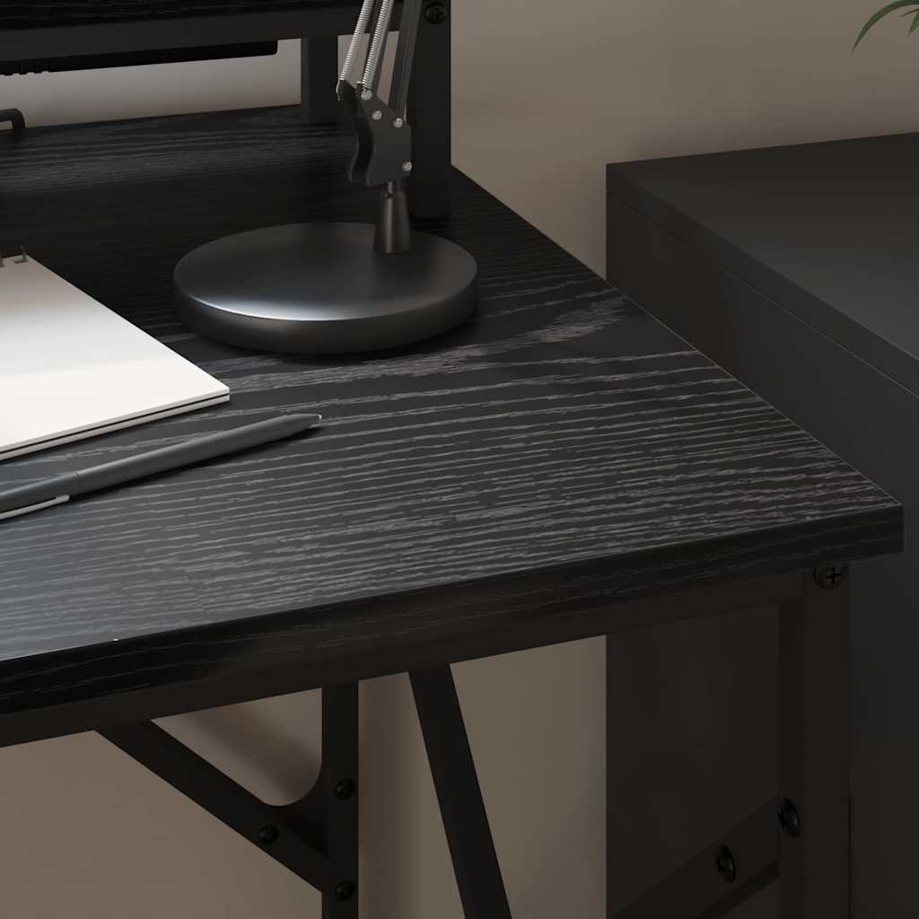 Skrivebord Svart Eik 100 x 50 x 86,5 cm Konstruert tre