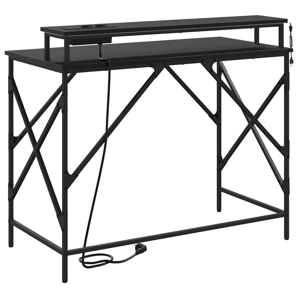 Skrivebord Svart Eik 100 x 50 x 86,5 cm Konstruert tre
