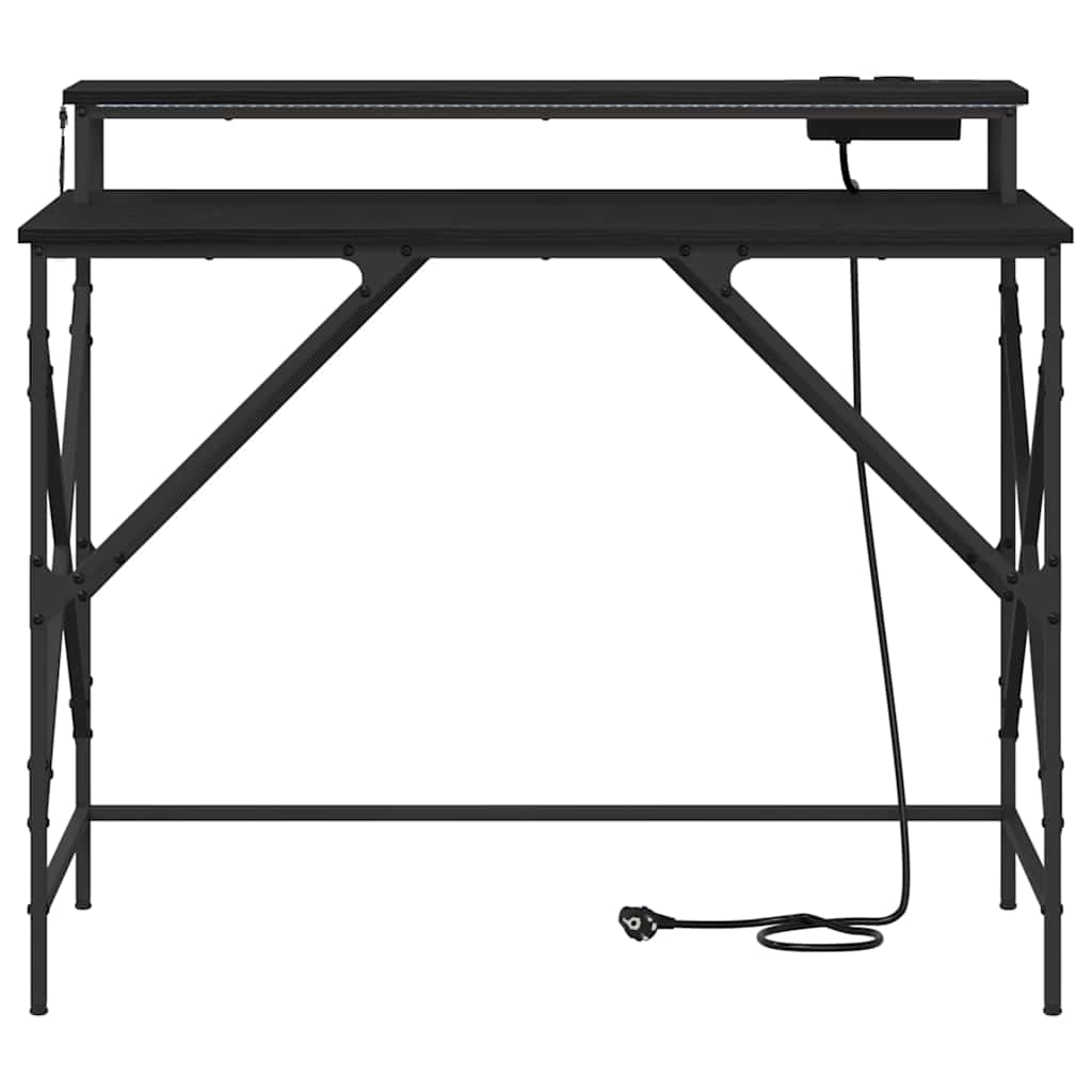 Skrivebord Svart Eik 100 x 50 x 86,5 cm Konstruert tre
