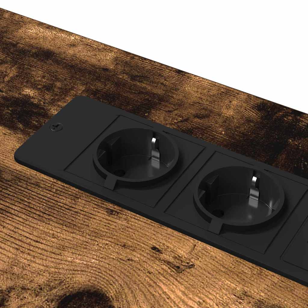 Skrivebord med hylle Røkt eik 100 x 50 x 86,5 cm Konstruert tre