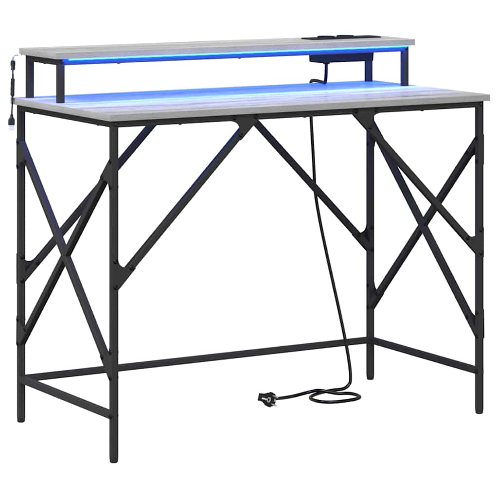 Skrivebord Grå Sonoma 100 x 50 x 86,5 cm Konstruert tre