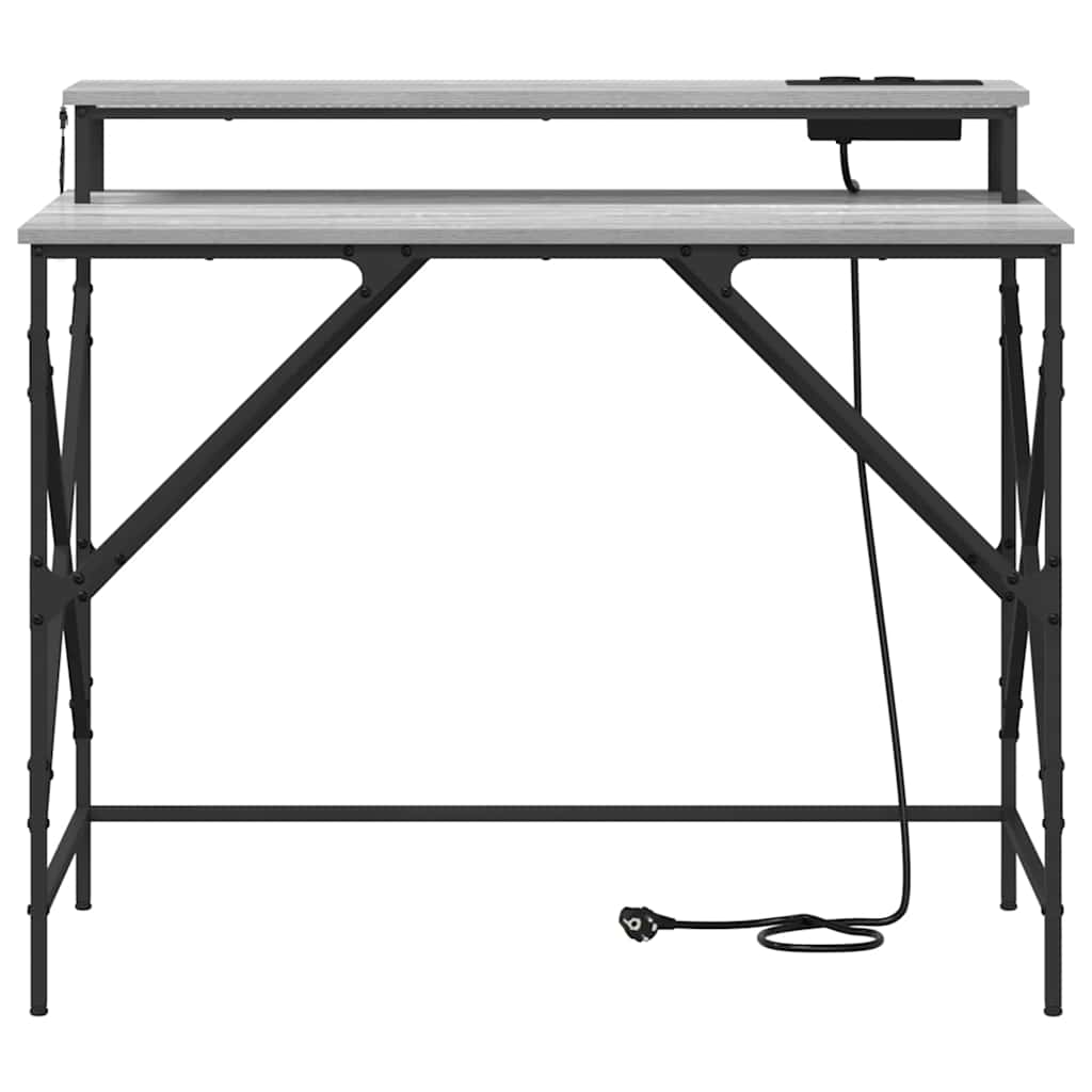 Skrivebord Grå Sonoma 100 x 50 x 86,5 cm Konstruert tre