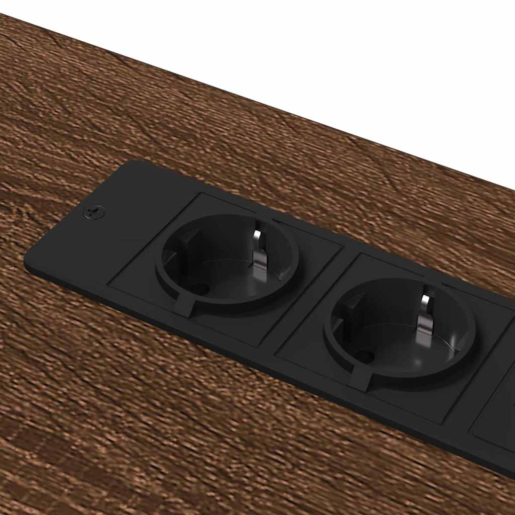 Skrivebord med hylle Brun Eik 100 x 50 x 86,5 cm Konstruert tre