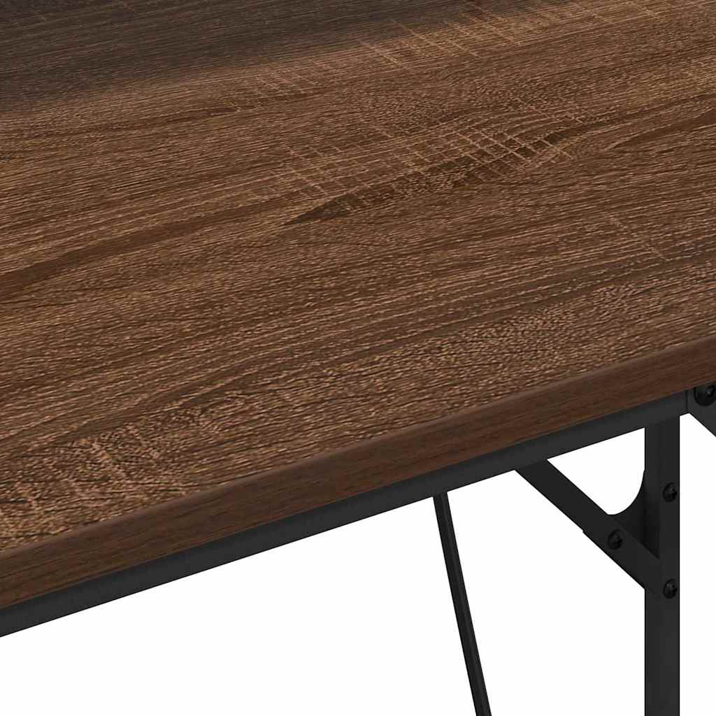 Skrivebord med hylle Brun Eik 100 x 50 x 86,5 cm Konstruert tre