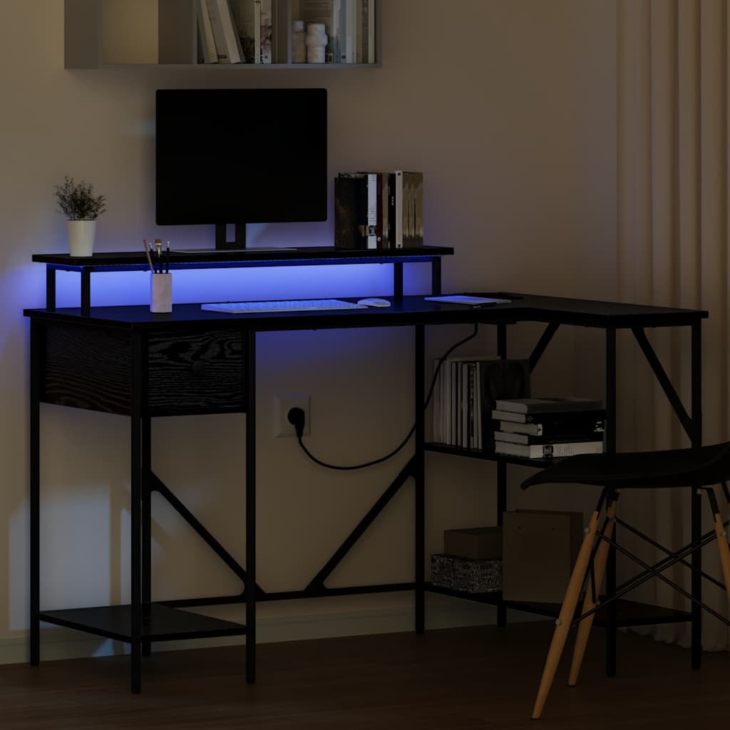 Skrivebord Svart Eik 120 x 79 x 86,5 cm Konstruert tre
