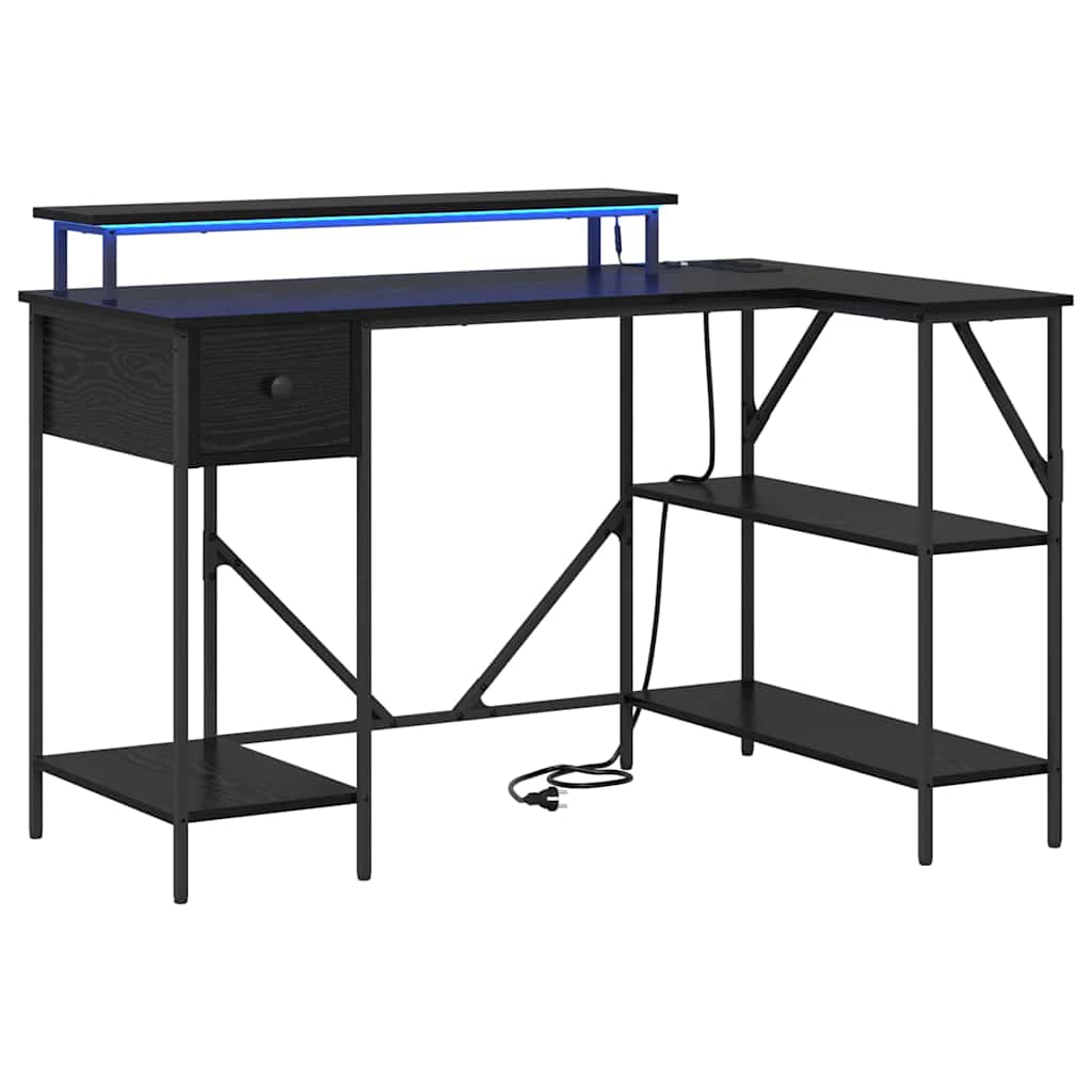 Skrivebord Svart Eik 120 x 79 x 86,5 cm Konstruert tre
