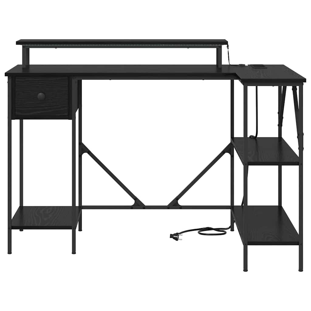 Skrivebord Svart Eik 120 x 79 x 86,5 cm Konstruert tre