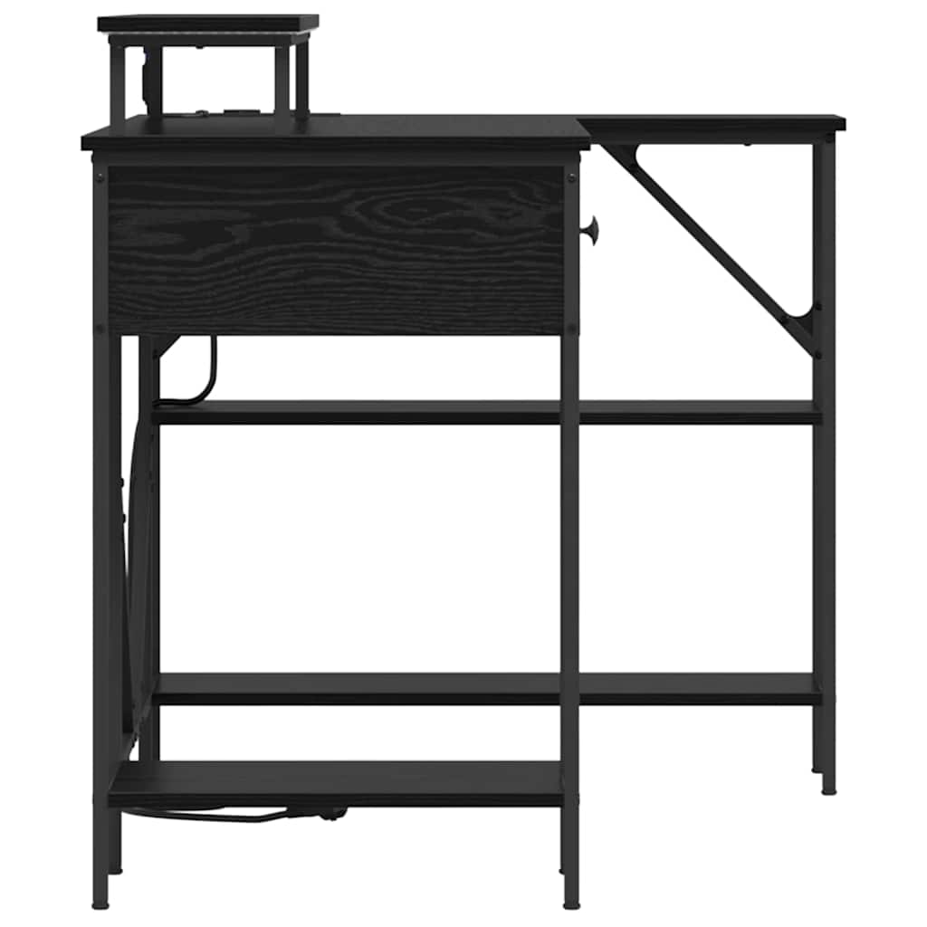 Skrivebord Svart Eik 120 x 79 x 86,5 cm Konstruert tre