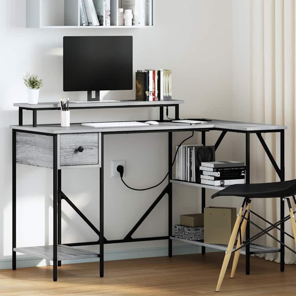 Skrivebord Grå Sonoma 120 x 79 x 86,5 cm Konstruert tre