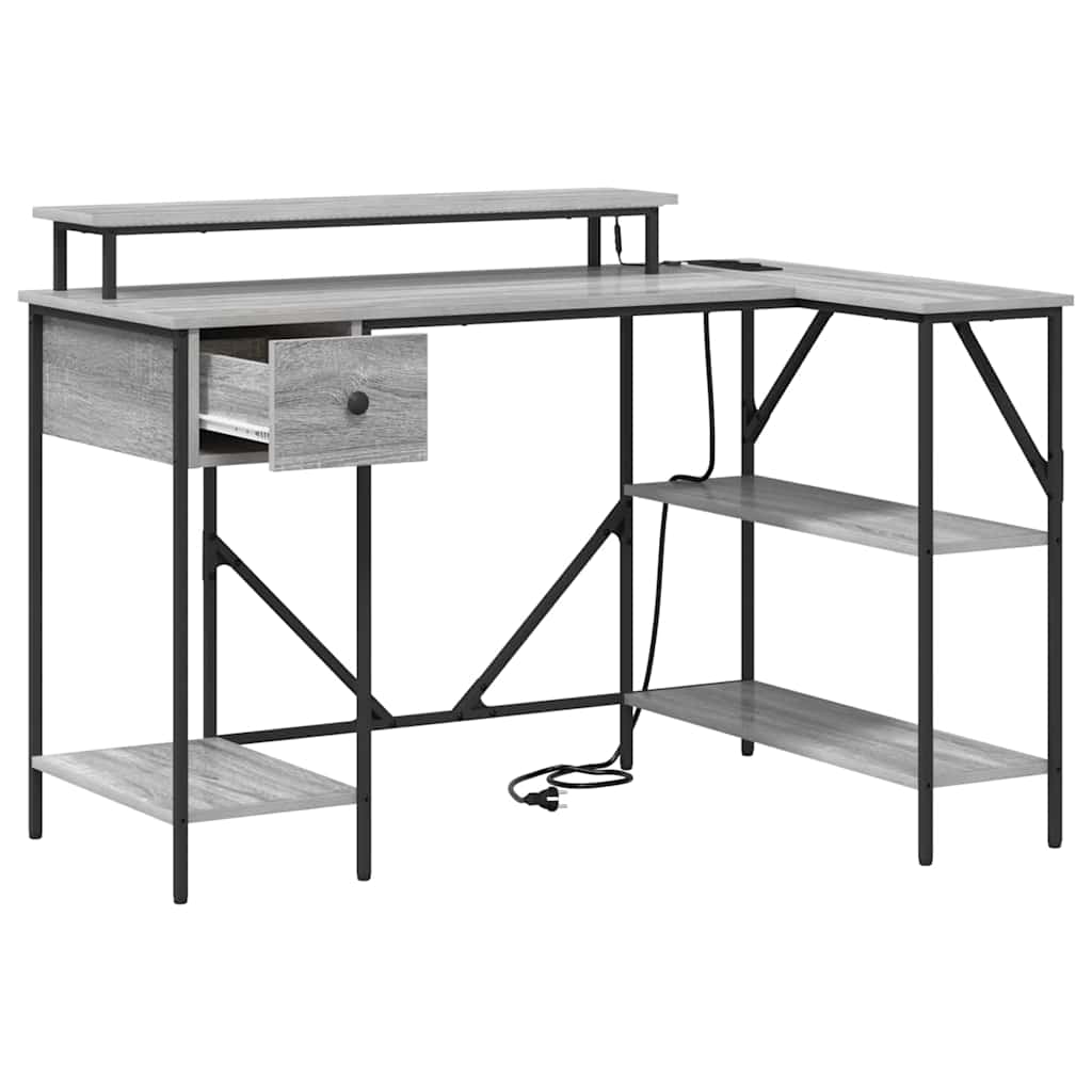 Skrivebord Grå Sonoma 120 x 79 x 86,5 cm Konstruert tre
