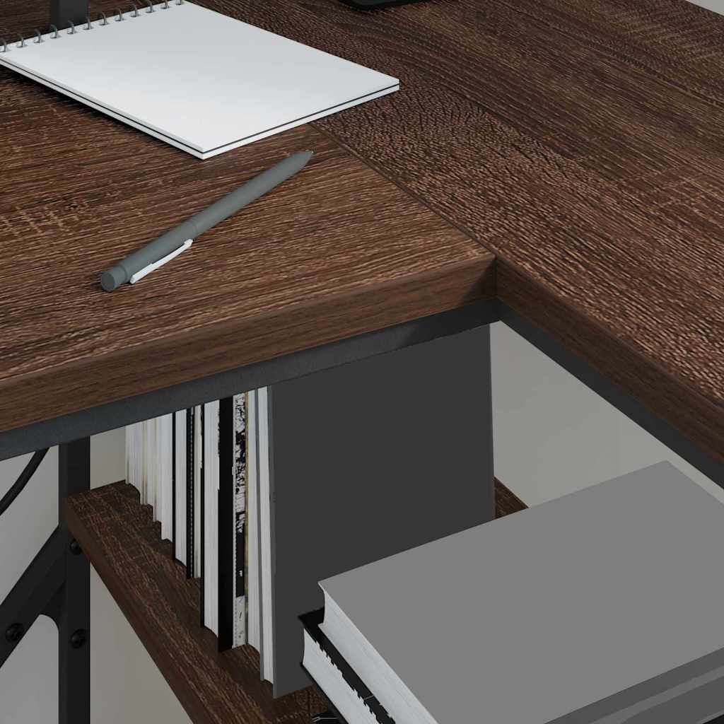 Skrivebord med skuff Brun Eik 120 x 79 x 86,5 cm Konstruert tre