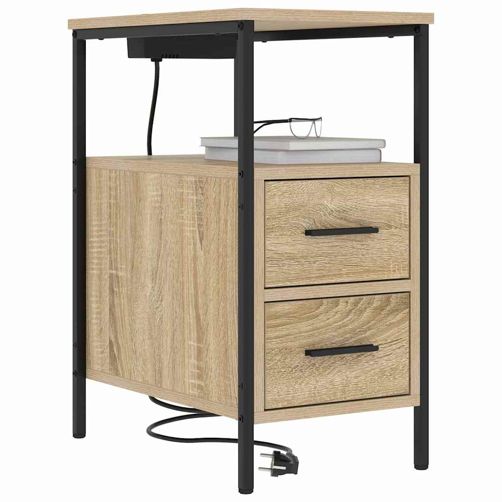 Nattbordskap 2 pcs Sonoma eik 30 x 48 x 61 cm Konstruert tre