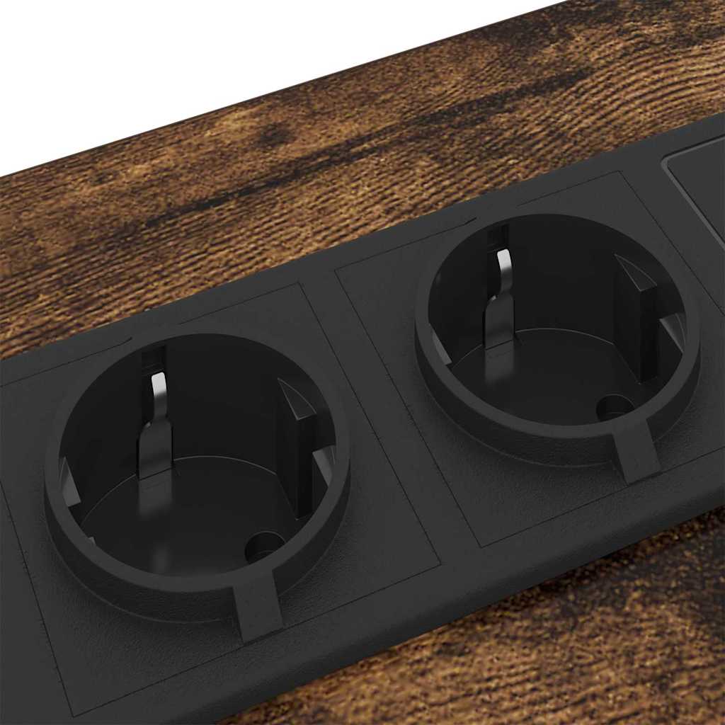 Nattbord 2 pcs Røkt eik 30 x 48 x 61 cm Konstruert tre