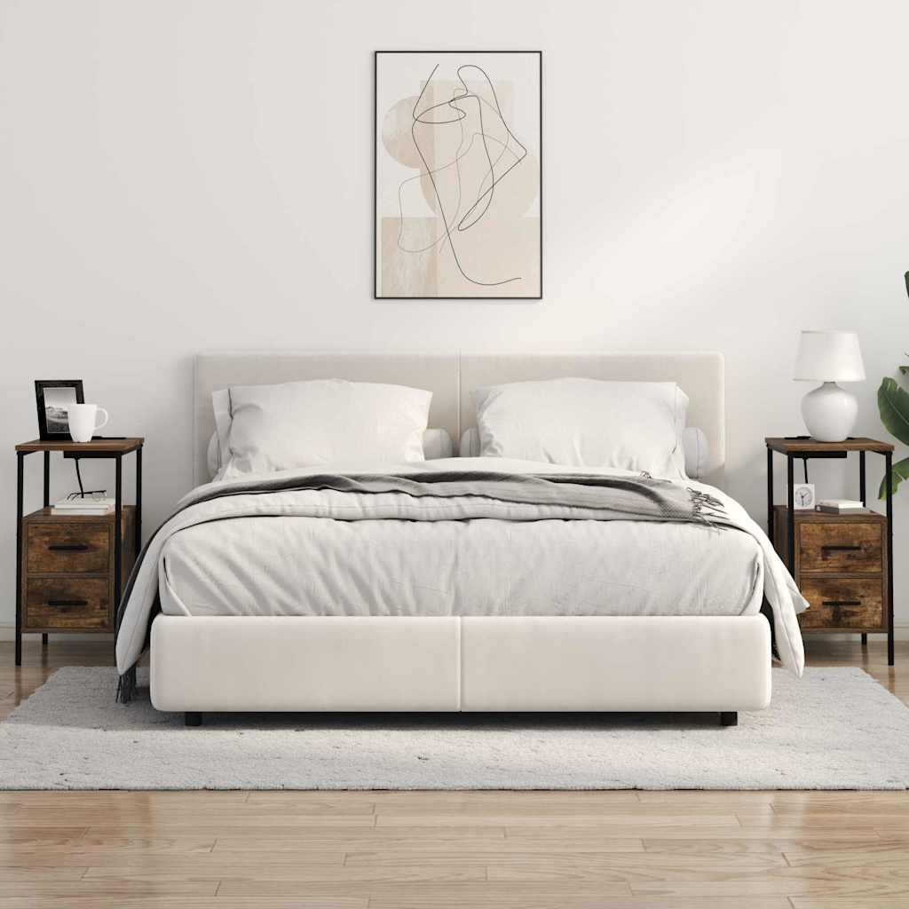 Nattbord 2 pcs Røkt eik 30 x 48 x 61 cm Konstruert tre