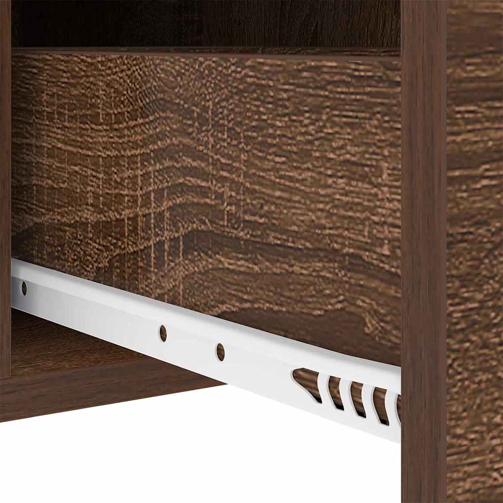 Nattbord med skuff brun eik 30 x 48 x 61 cm Konstruert tre