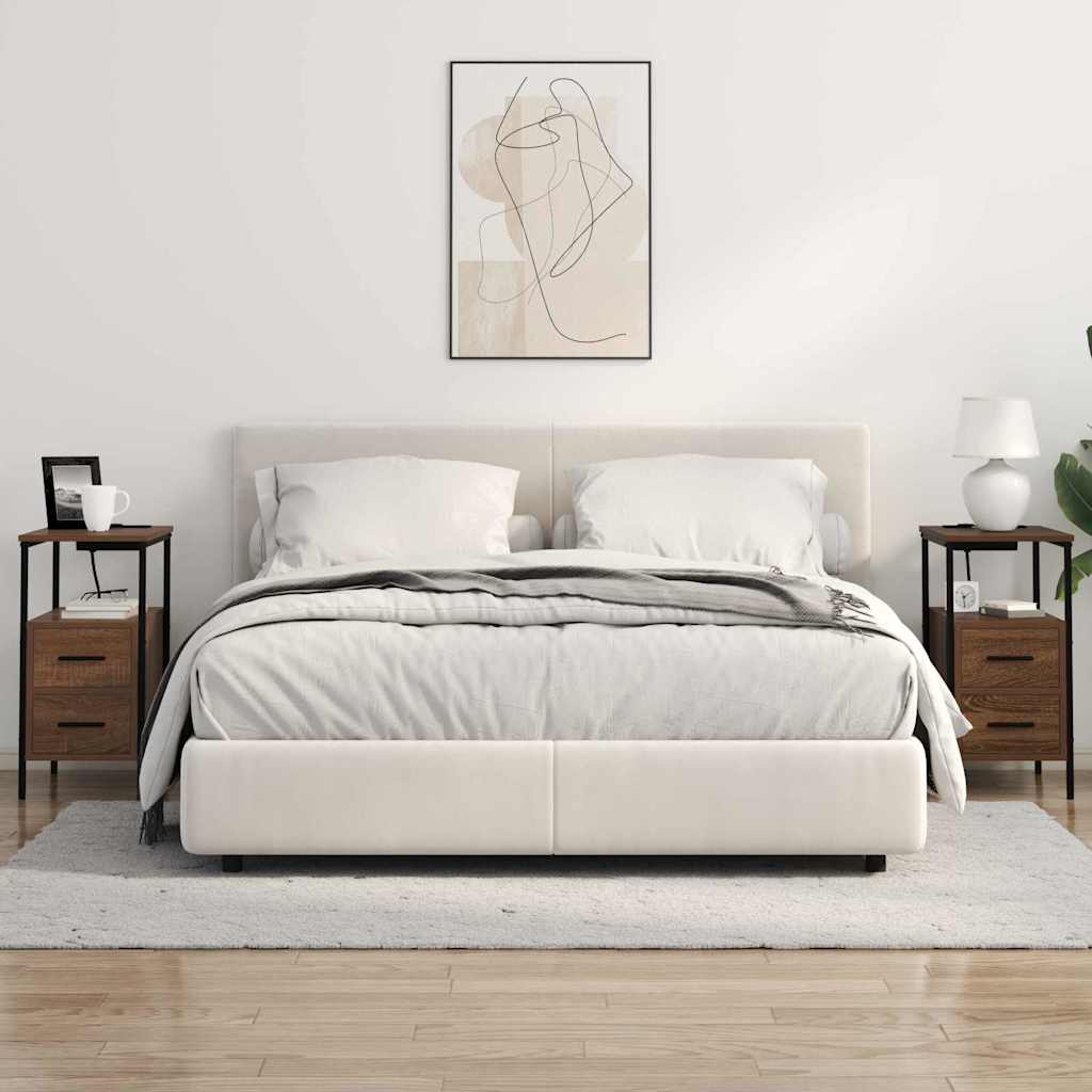Nattbord 2 pcs brun eik 30 x 48 x 61 cm Konstruert tre