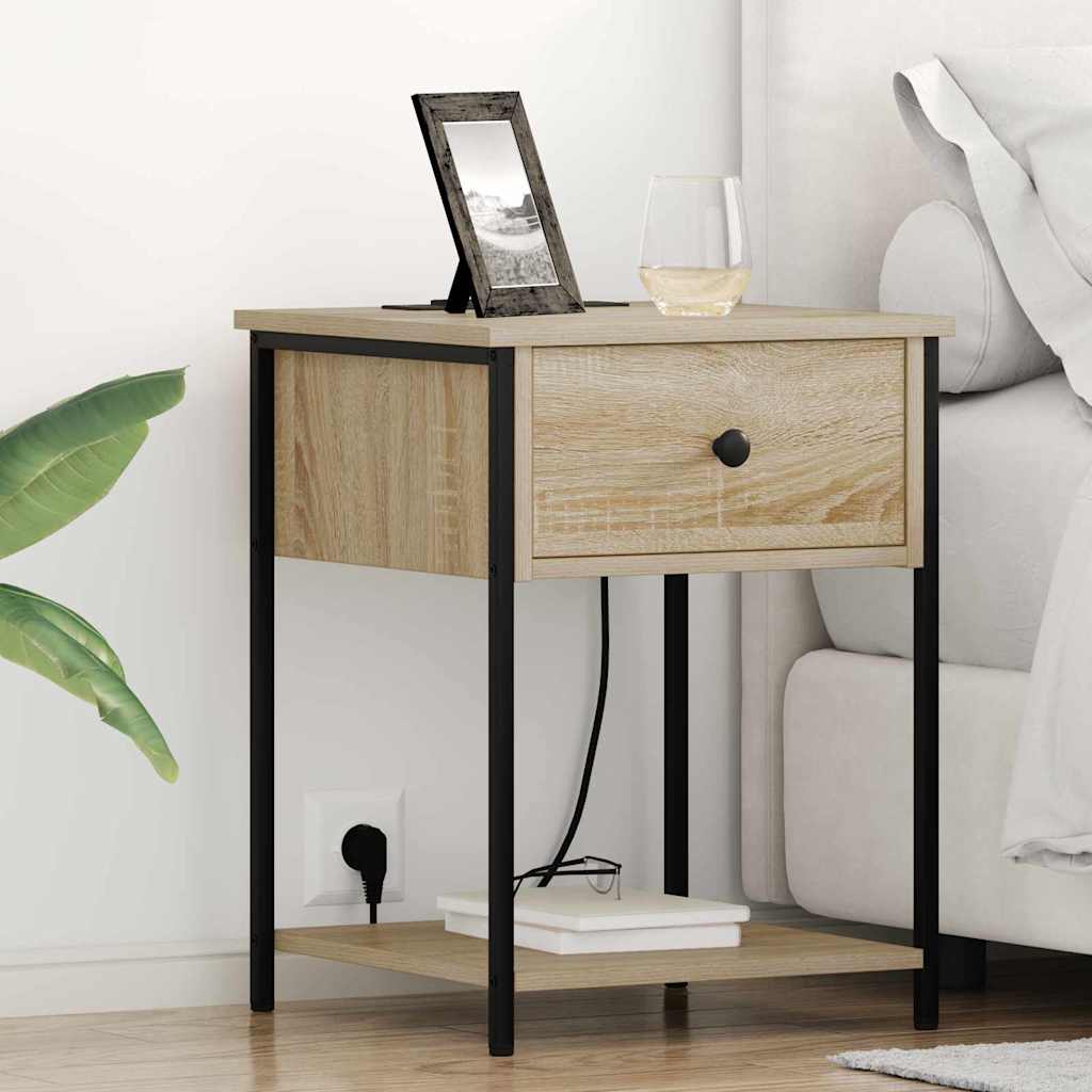 Nattbordskap 2 pcs Sonoma eik 42 x 41 x 56 cm Konstruert tre